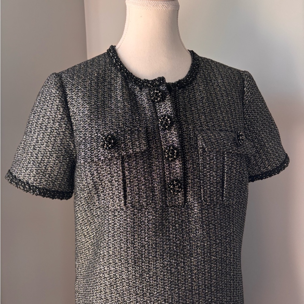 Self-Portrait Black Textured Women’s Dress - Picture 2 of 10